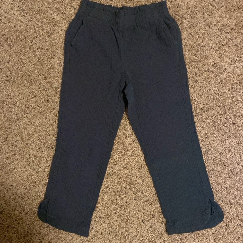 Charcoal Grey Capri Length Straight Pants
